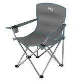NILS CAMP Campingstuhl Grau-Grün - gepolsterter Klappstuhl mit Armlehnen für Camping, Garten & Angeln
