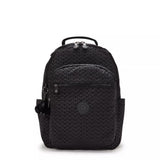 Kipling SEOUL, großer Rucksack, Signature Emb (schwarz), Laptoprucksack 15 Zoll mit viel Stauraum