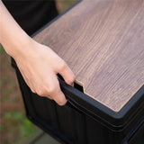 NILS CAMP faltbare Campingbox mit Tischfunktion 20L in Schwarz - kompakte Reisebox