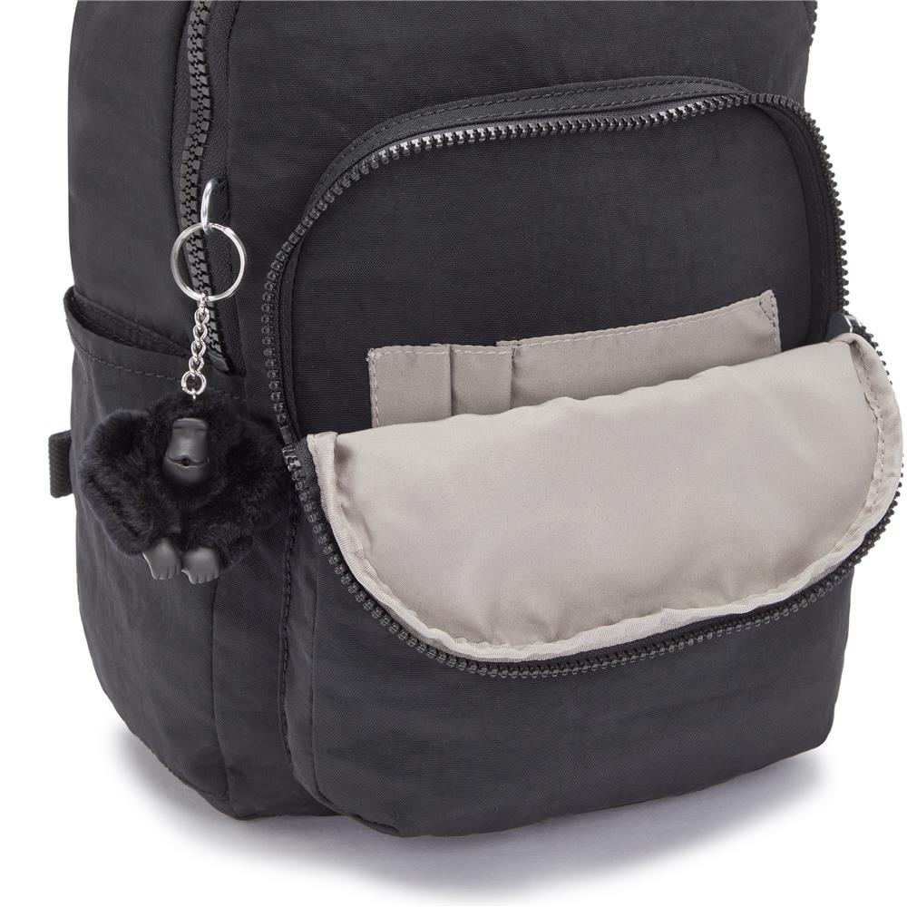 Kipling SEOUL S, Kleiner Rucksack, Black Noir (schwarz), 14L, mit 11-Zoll-Tabletfach