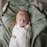 Mushie Musselin-Baby-Wickeldecke, Leaves, Pucktuch aus 100% Bio-Baumwolle
