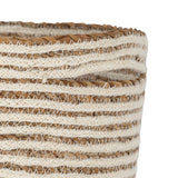 Bloomingville Selena Korb aus Jute in Weiß D40 cm – Aufbewahrungskorb fürs Wohnzimmer
