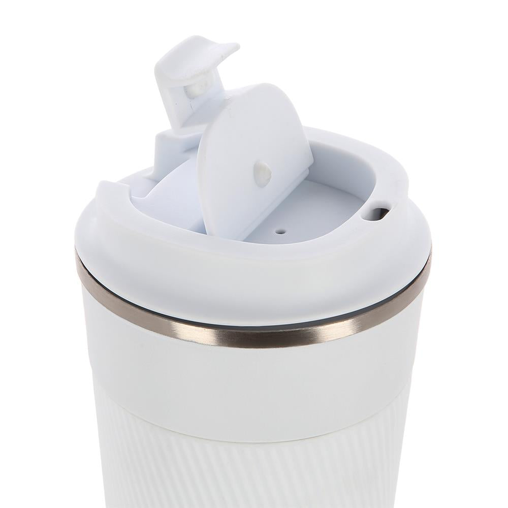 NILS Thermobecher 510 ml Edelstahl weiß rutschfest Coffee-to-go-Becher für Camping Reisen Alltag