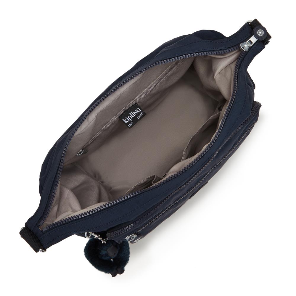 Kipling GABBIE M, Mittelgroße Umhängetasche, Blue Bleu 2 (blau), Schultertasche mit Reißverschluss