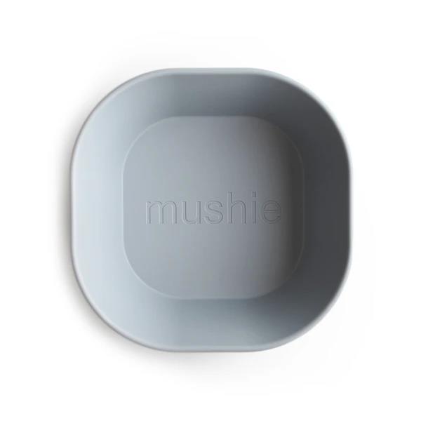 Mushie Kinderschüssel 2er Set, Cloud, quadratisch, BPA-frei