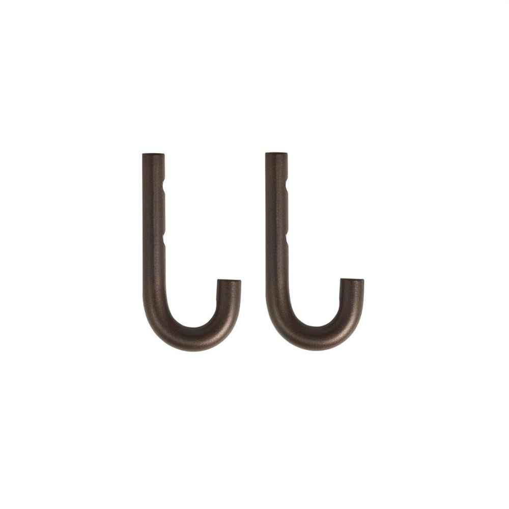 OYOY Pieni Schlichte Haken 2er Set Handtuchhalter in Bronze-Braun aus Edelstahl