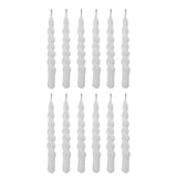 Bloomingville Twist Kerze, Weiß, 12er Set, Paraffin, handgedreht, Ø 1,2 cm