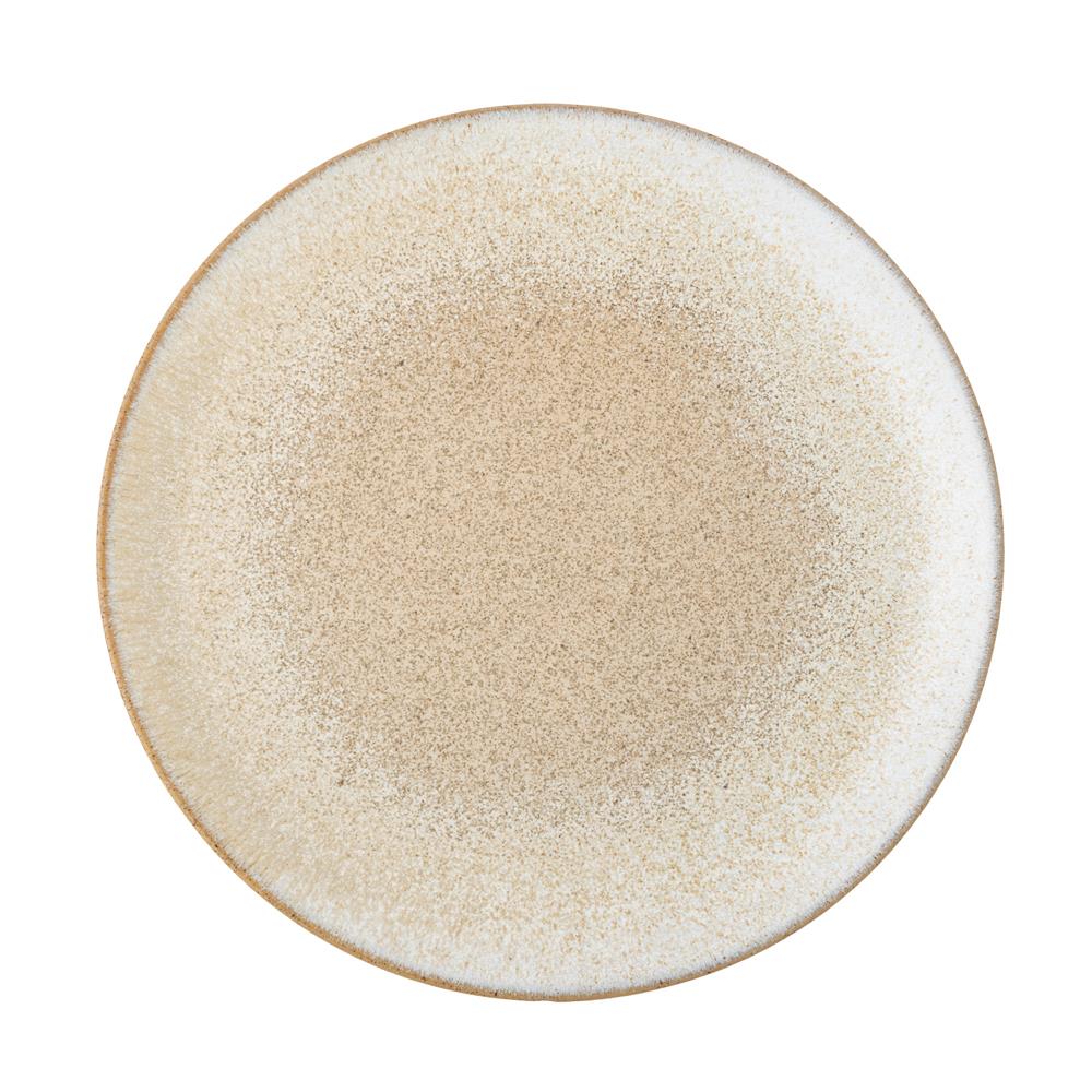 Bloomingville Paula Teller aus Steingut in Natur D26,5 cm – Speiseteller für Küche und Tischdeko