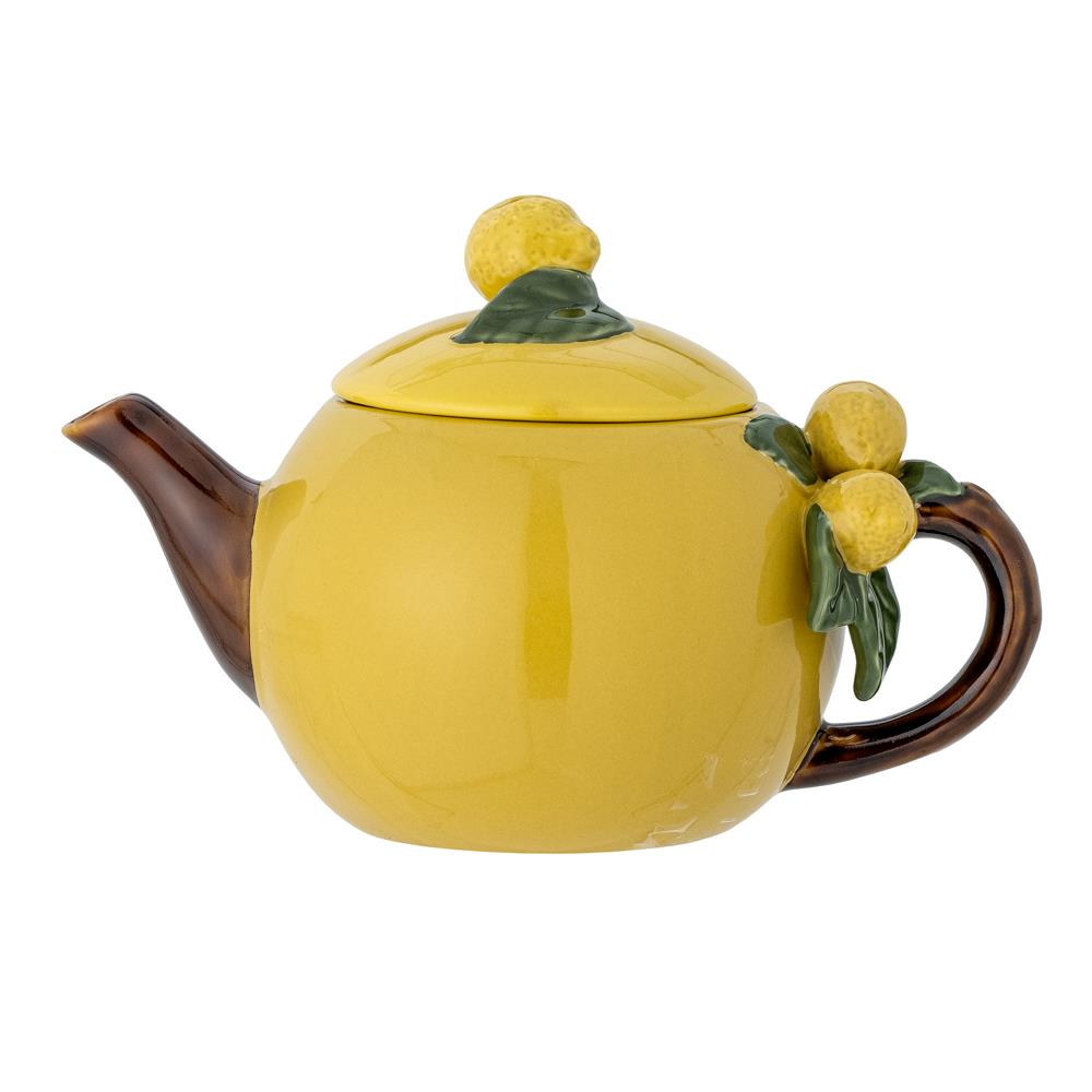 Bloomingville Limone Teekanne Steingut gelb 730 ml Zitronen Design