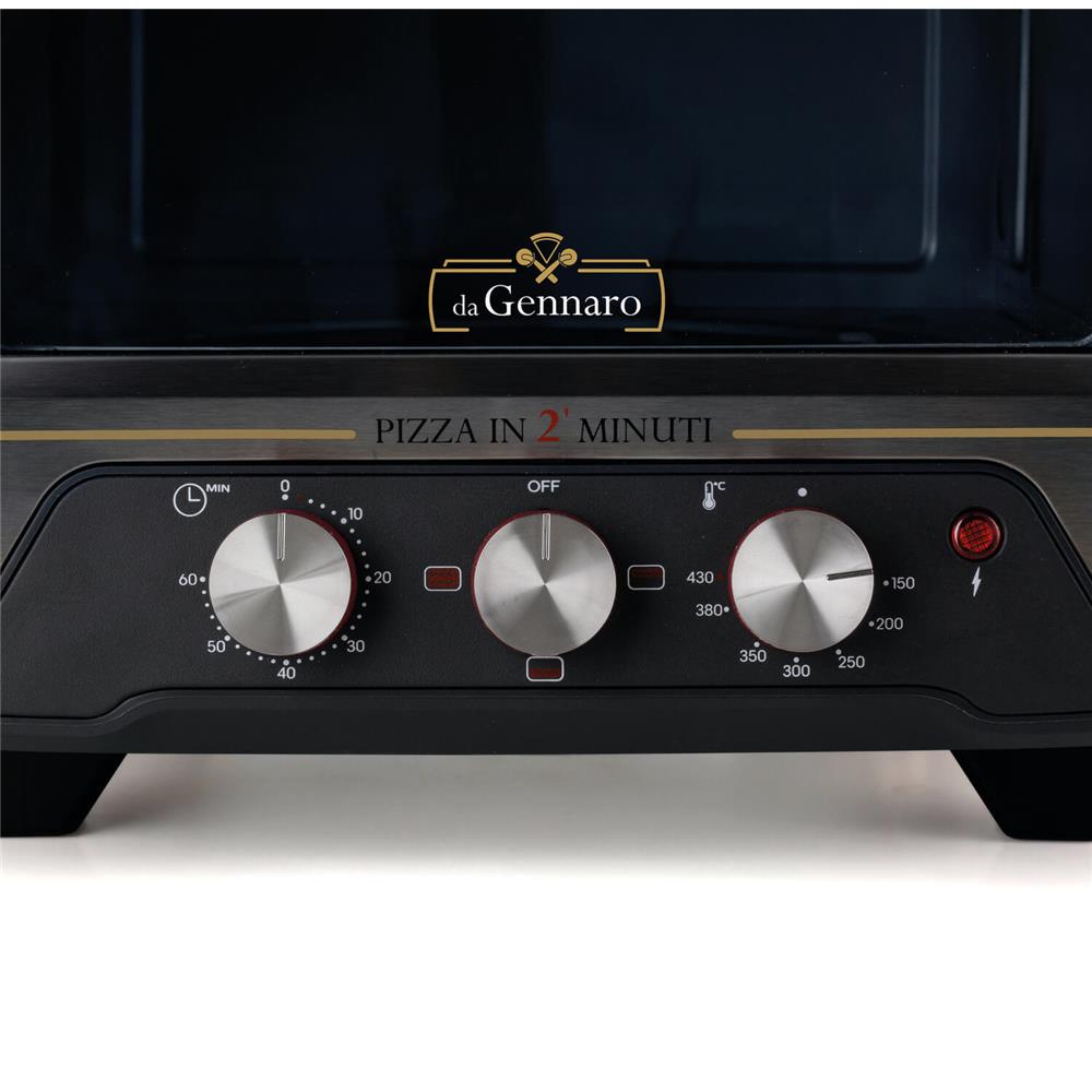 Ariete Da Gennaro Pizzaofen, Rot, mit Pizzastein, bis 430 Grad, 2200W