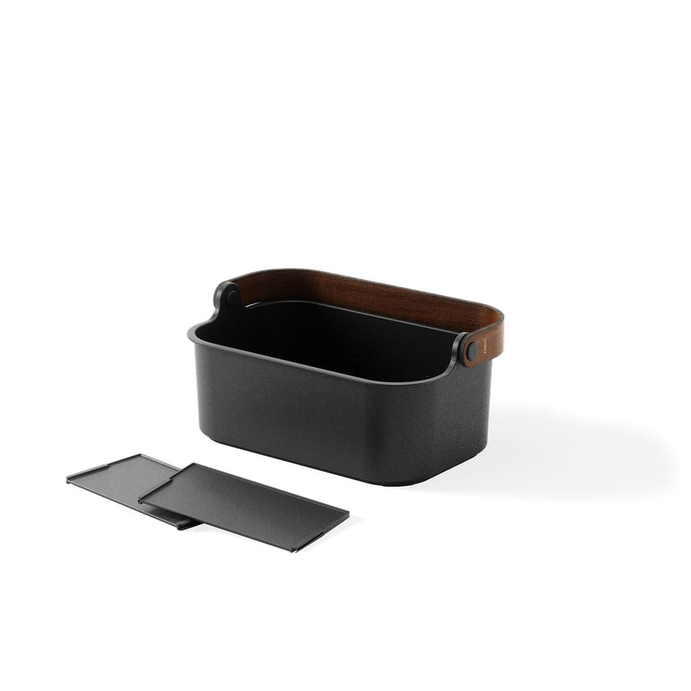 Umbra Bellwood Vorratsschrank Organizer mit 3 Fächern, mittlerer Aufbewahrungsbehälter in Schwarz/Walnuss