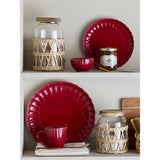 Bloomingville Latina Teller, Rot, 27 cm, Steingut, Speiseteller, dänisches Design