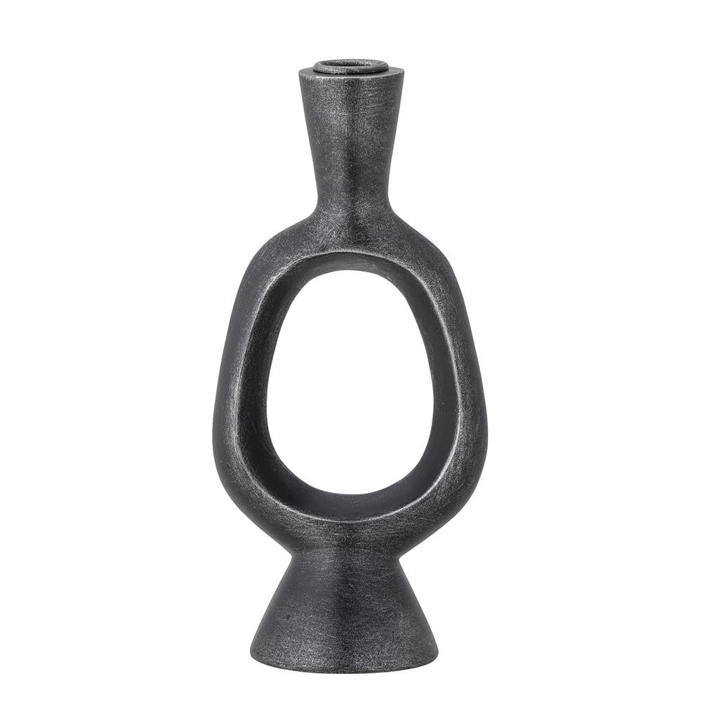 Bloomingville Bijan Kerzenhalter schwarz aus Polyresin – dekorativer Kerzenhalter für Wohnzimmer