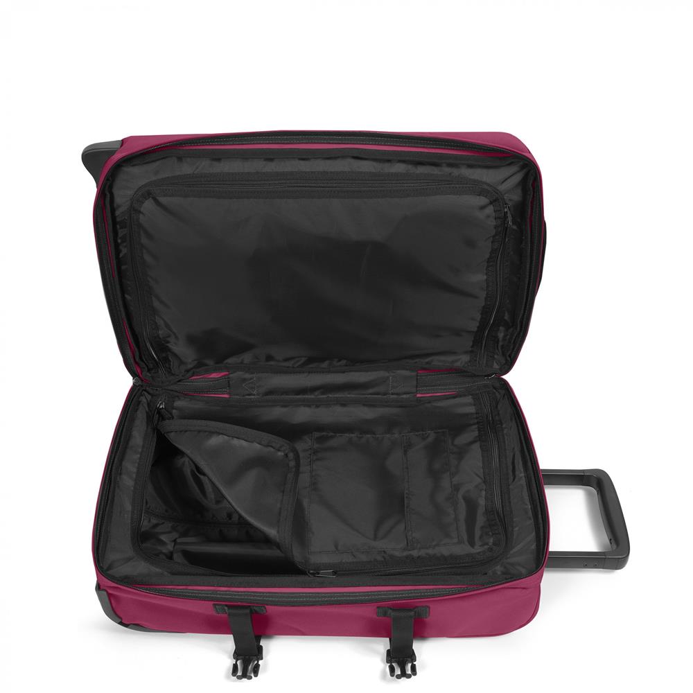 Eastpak TRANVERZ S, Kleiner Reisetrolley, Wine Burgundy (rot), 42L, Rollkoffer mit 2 Rädern und TSA-Schloss