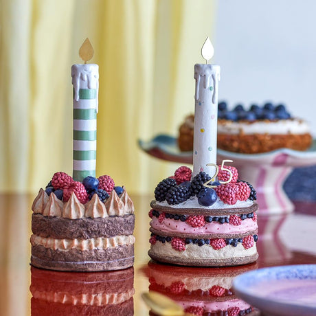 Bloomingville Hooray Geburtstagsdekoration in Bunt – 2er Set Kuchenfiguren für Geburtstagstisch
