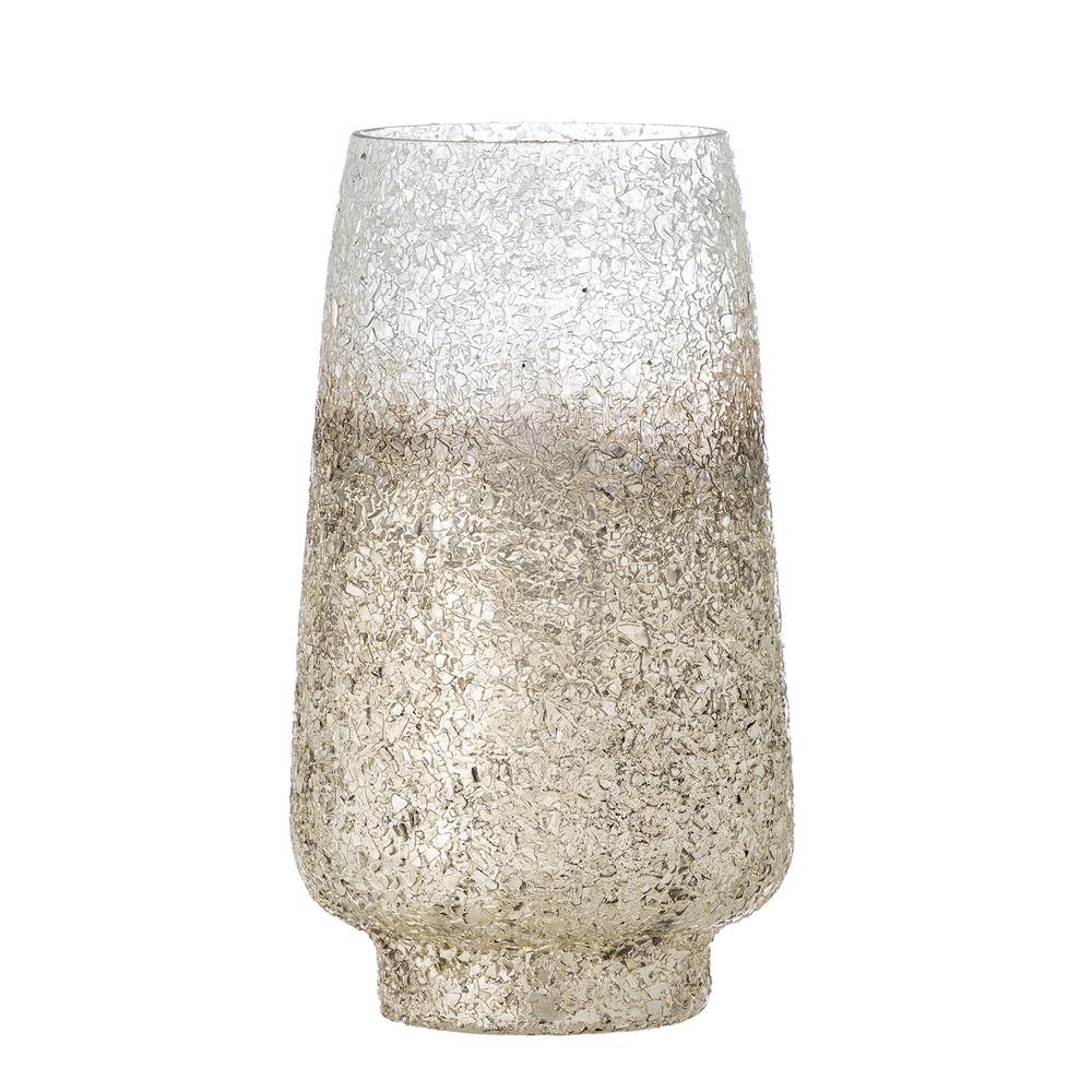 Bloomingville Lucina Teelichthalter, Silber, Glas 20 cm Weihnachtsdeko
