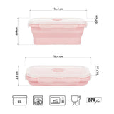 NILS CAMP faltbare Lunchbox 500 ml Silikon rosa für Camping Reisen Arbeit kompakt