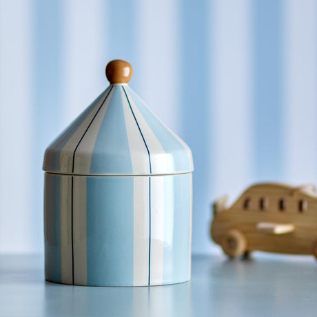 Bloomingville MINI Cimmi Gefäß mit Deckel blau - Steingut Vorratsdose für Küche Deko & Aufbewahrung