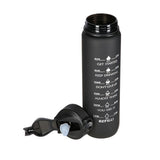 NILS CAMP Trinkflasche Tritan 1000 ml mit Strohhalm schwarz für Outdoor Sport Reisen