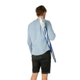 NILS CAMP Strandschirm blau-weiß UV Schutz SPF40 für Strand Camping Garten
