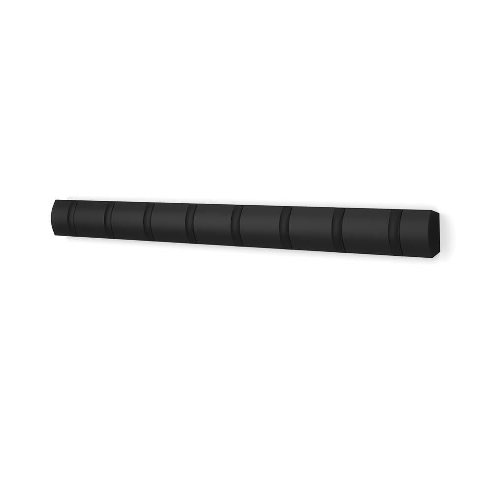 Umbra Flip Wandgarderobe, Garderobenleiste in Schwarz, mit 8 beweglichen Haken in Schwarz