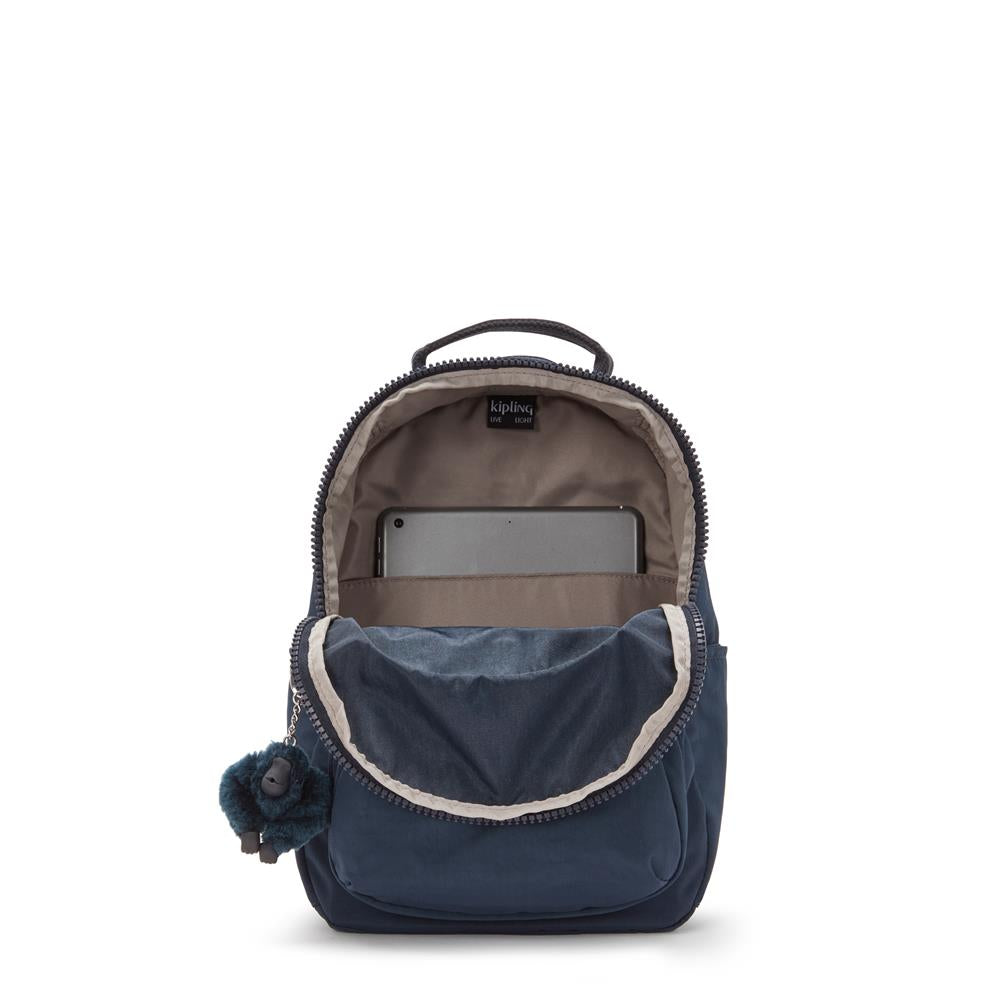 Kipling SEOUL S, Kleiner Rucksack, Blue Bleu 2 (blau), 14L, mit 11-Zoll-Tabletfach