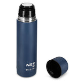 NILS CAMP Thermoskanne 0,5L Edelstahl blau isoliert für Camping Reisen Alltag