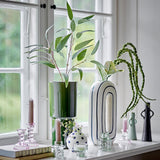 Bloomingville Fian Vase Blau Ø11 cm – Dolomitkeramik, handbemalt & dekorativ