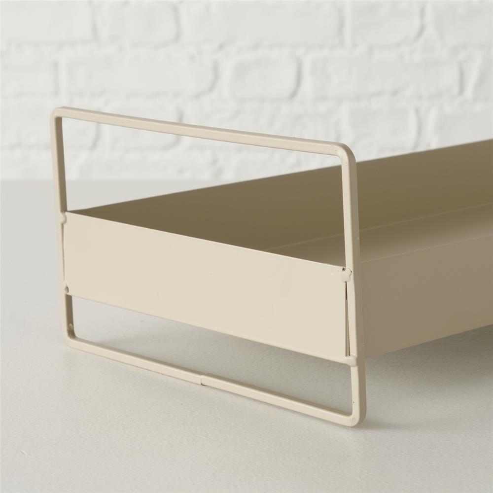 BOLTZE Tablett Wolga 2er Set Beige Serviertabletts aus Metall Modernes Design