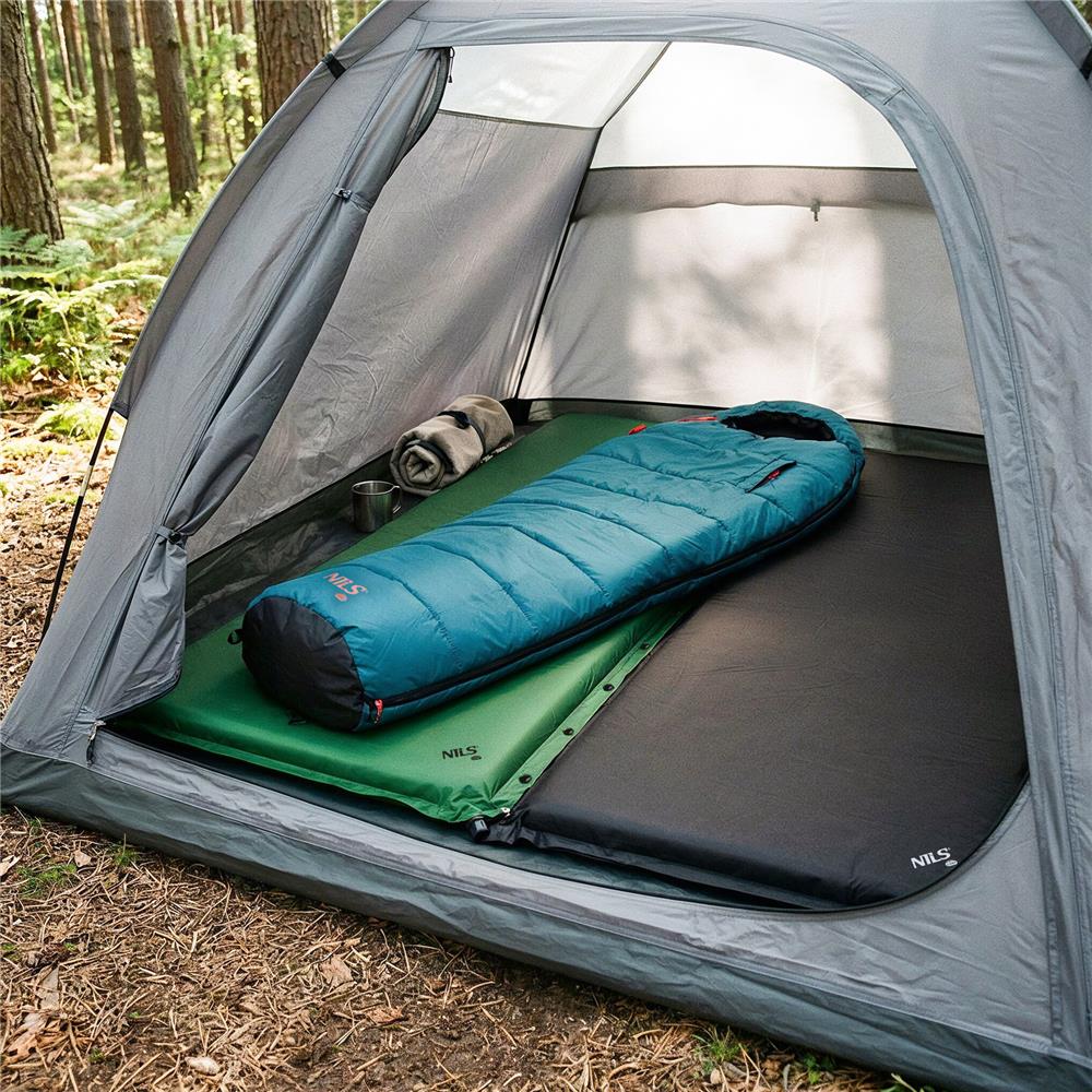 NILS CAMP Isomatte selbstaufblasend grün für Camping Outdoor Reisen komfortabel