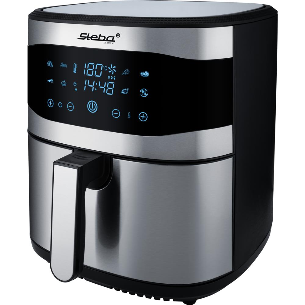 Steba Heißluftfritteuse HF 8000 FAMILY 8 Liter Edelstahl mit 8 Programmen 1800 Watt