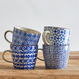 Bloomingville Karine Becher 4er Set 300 ml Steingut blau Design