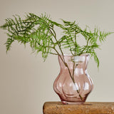 Bloomingville Tava Vase rosa D18 cm aus Glas – dekorative Glasvase für Wohnzimmer