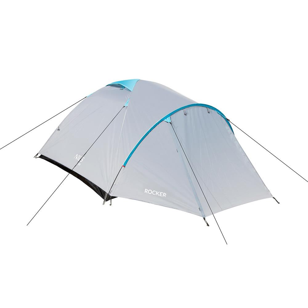 NILS CAMP Rocker Zelt für 3 Personen in Grau - Campingzelt mit Vorraum für Outdoor, Trekking & Camping