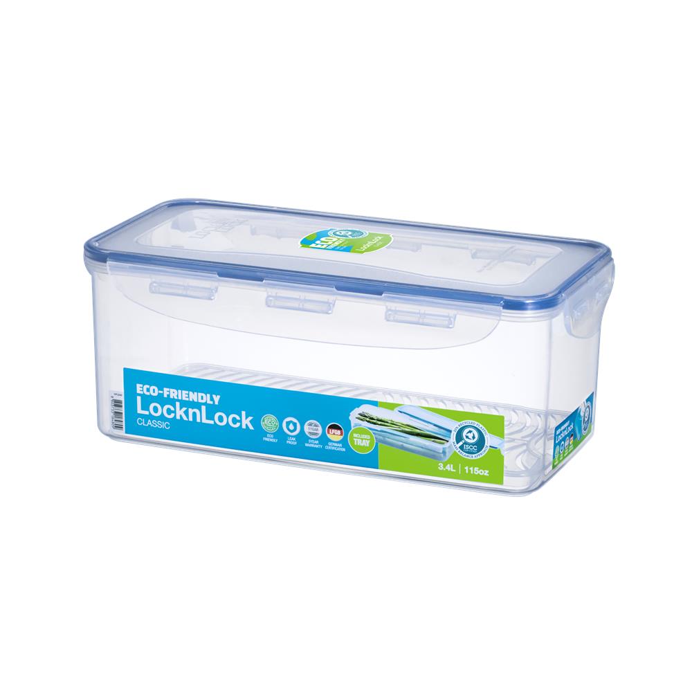 LocknLock Classic Frischhaltedose 3,4 L - Vorratsdose mit Ablaufgitter stapelbar auslaufsicher