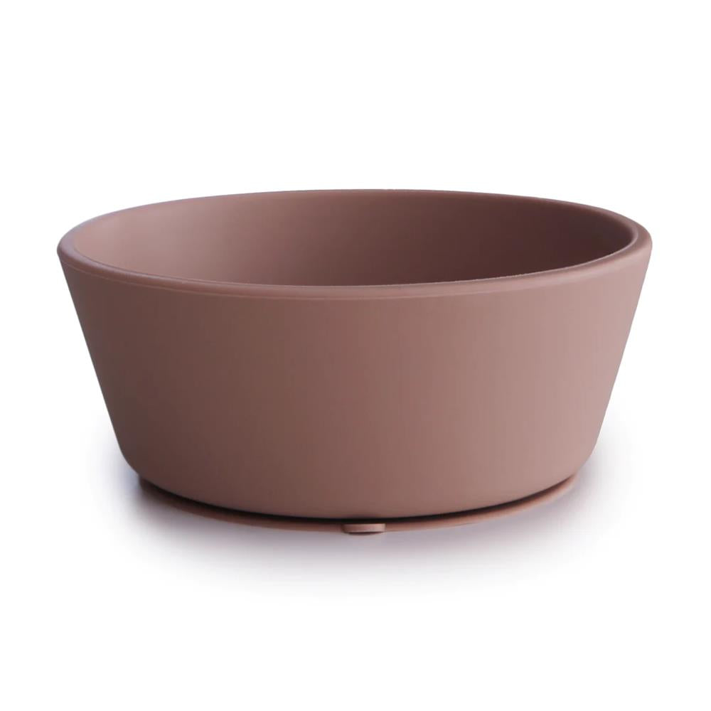 Mushie Silikon-Kinderschüssel, Cloudy Mauve, Schüssel mit Rutschfestem Saugnapf