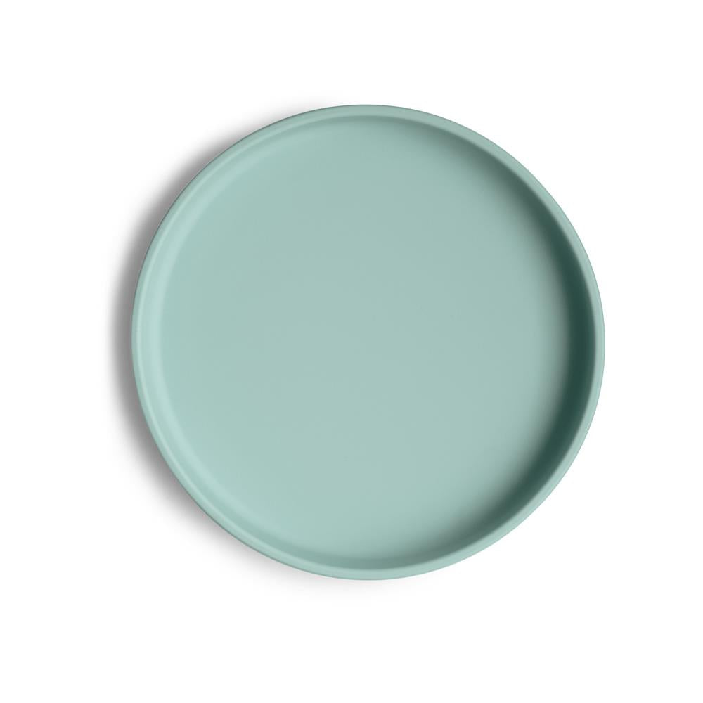 Mushie Silikon-Kinderteller, Cambridge Blue, Teller mit Rutschfestem Saugnapf