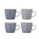 Bloomingville Karine Becher 4er Set 300 ml Steingut blau Design