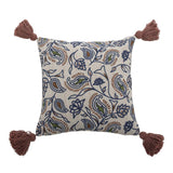 Bloomingville Paisley Kissen 45x45 cm bunt - Kissen aus recycelter Baumwolle mit Paisleymuster für Sofa