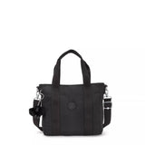 Kipling ASSENI MINI, Mini Tote Bag, Black Noir (schwarz), kleine Handtasche mit Schultergurt
