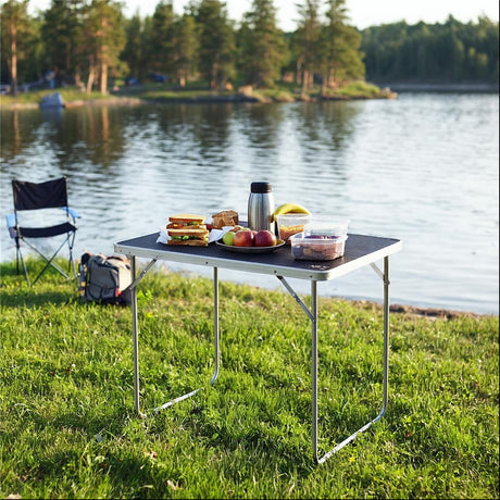 NILS CAMP Campingtisch grau kompakt faltbar für Camping Picknick Garten Outdoor