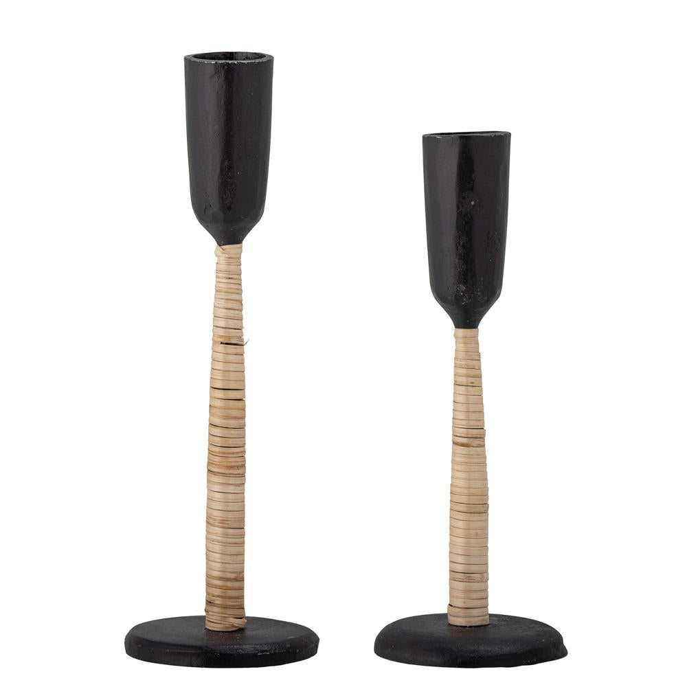 Bloomingville Kesha Kerzenhalter schwarz aus Metall – 2er Set Kerzenhalter für Wohnzimmer & Tischdeko