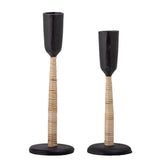Bloomingville Kesha Kerzenhalter schwarz aus Metall – 2er Set Kerzenhalter für Wohnzimmer & Tischdeko