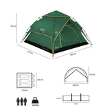 NILS CAMP Shadow 2 Zelt für 3 Personen in Grün - Campingzelt mit Vorraum & Moskitonetz für Outdoor