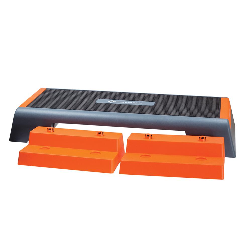 HMS Premium AS007 Aerobic-Steppbrett Schwarz/Orange höhenverstellbar bis 300 kg