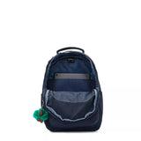 Kipling SEOUL S, kleiner Rucksack, Blue Green Block (blau), Rucksack mit Tabletfach 11 Zoll