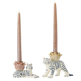 Bloomingville Rory Kerzenhalter Bunt Steingut 2er Set – Tiger-Kerzenhalter