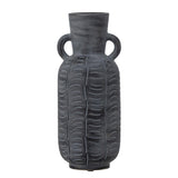 Bloomingville Rane Vase grau D12 cm aus Keramik – dekorative Vase mit Griffen für Wohnzimmer
