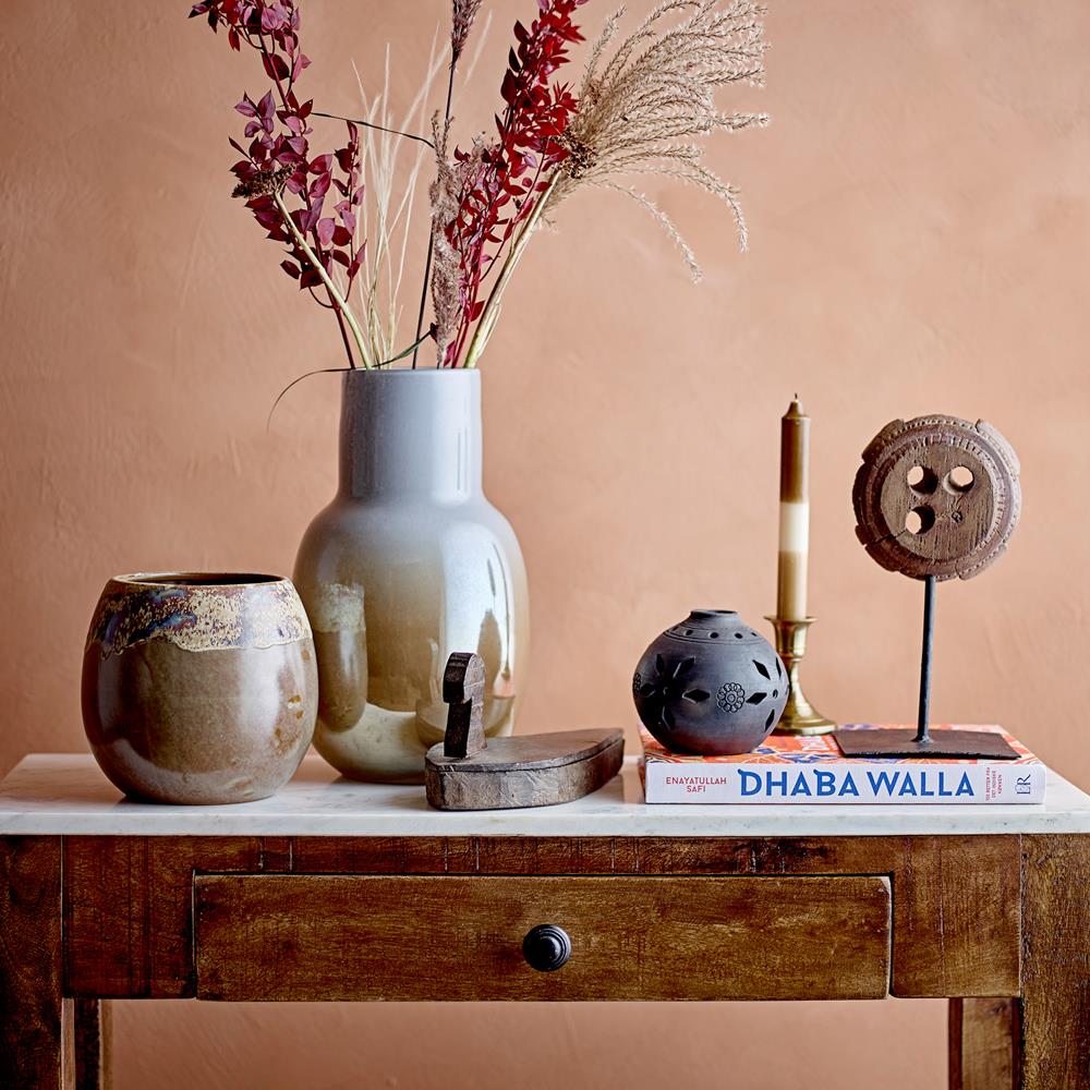 Bloomingville Hamida Box mit Deckel aus recyceltem Holz, braune Schmuckbox im mediterranen Stil