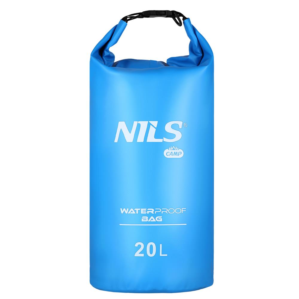NILS CAMP Dry Bag 20L hellblau wasserdichter Beutel für Camping Kajak Strand Outdoor